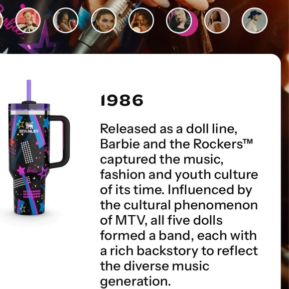 NIB ltd ed Barbie 80s Rockers x Stanley 40oz quencher tumbler - Picture 2 of 4